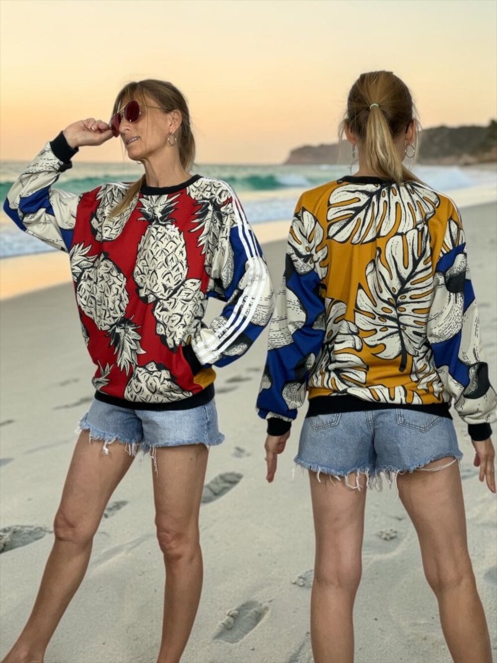 Adidas X Farm Rio Pineapple Boyfriend Sweatshirt S Colorblock Crewneck